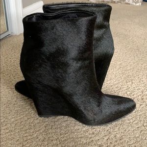 Pony wedge booties